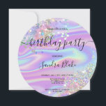 Holografía moderna Invitación al cumpleaños de mod<br><div class="desc">Glamour a tu dulce fiesta de cumpleaños de 16 años por tu brillante chica con esta tierna y moderna invitación con fondo holográfico</div>