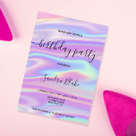 Holografía moderna Invitación al cumpleaños de mod<br><div class="desc">Glamour a tu dulce fiesta de cumpleaños de 16 años por tu brillante chica con esta tierna y moderna invitación con fondo holográfico</div>