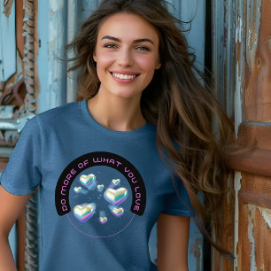 Holografía moderna rosada negra cita camiseta