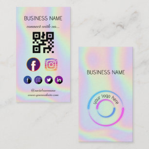 Holografía - Social Media QR Code Tarjeta de prese