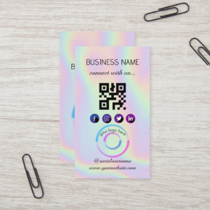 Holografía - Social Media QR Code Tarjeta de prese