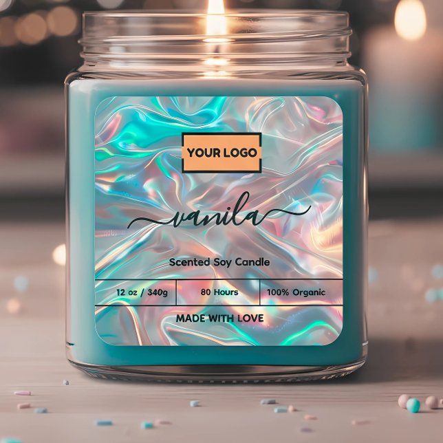 Holográfico Añadir la etiqueta de la vela del logo (Subido por el creador)