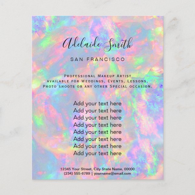 holograma de color opal pastel FAUX Flyer (Frente)