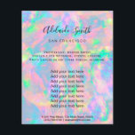 holograma de color opal pastel FAUX Flyer<br><div class="desc">volante de artista profesional de maquillaje en salón de belleza</div>