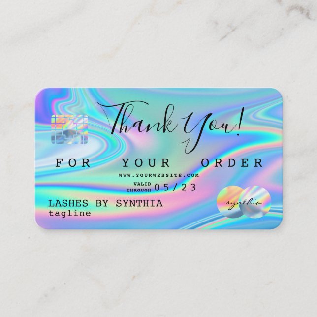 Holograma Gracias Estilo De Tarjeta De Crédito Mod (Anverso)