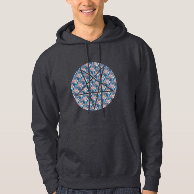 holograma pentagrama mens sudadera de capucha (Anverso)