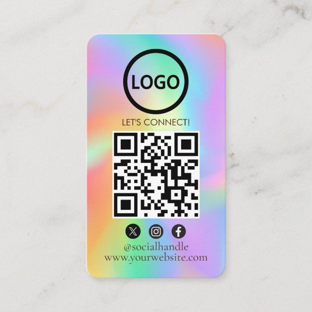 Holograma, tarjetas de Personalizado modernas, QR  (Anverso)