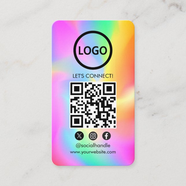 Holograma, tarjetas de Personalizado modernas, QR  (Anverso)