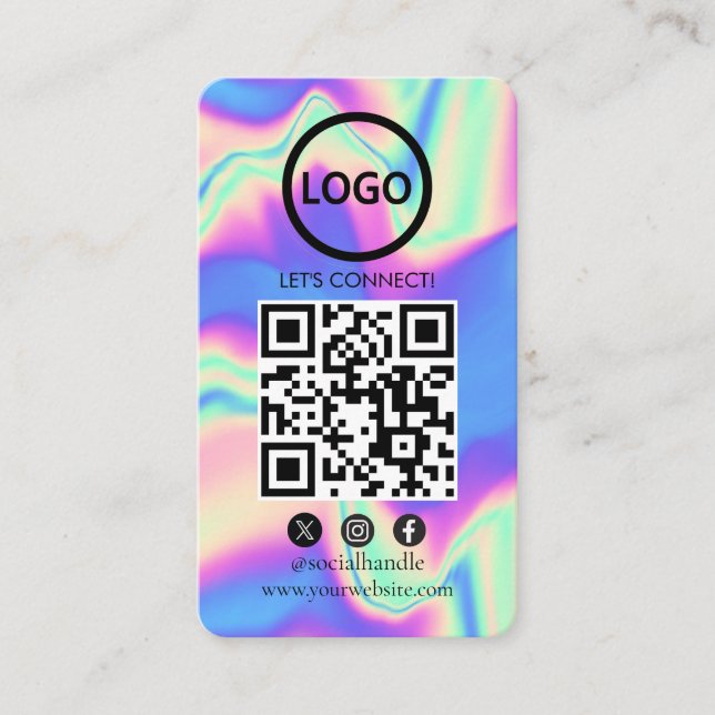 Holograma, tarjetas de Personalizado modernas, QR  (Anverso)