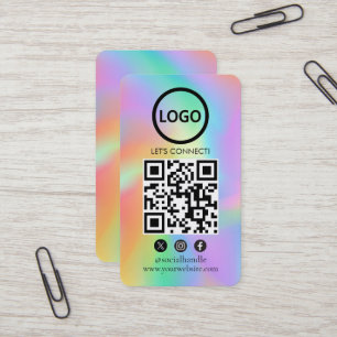 Holograma, tarjetas de Personalizado modernas, QR