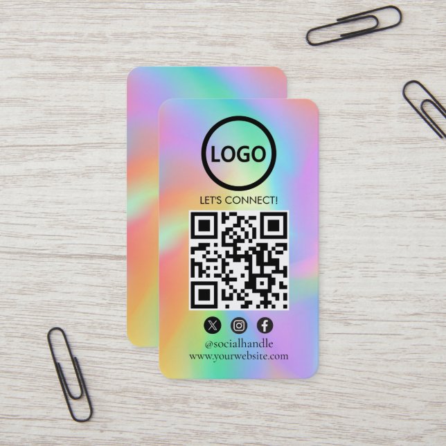 Holograma, tarjetas de Personalizado modernas, QR  (Anverso/Reverso In Situ)