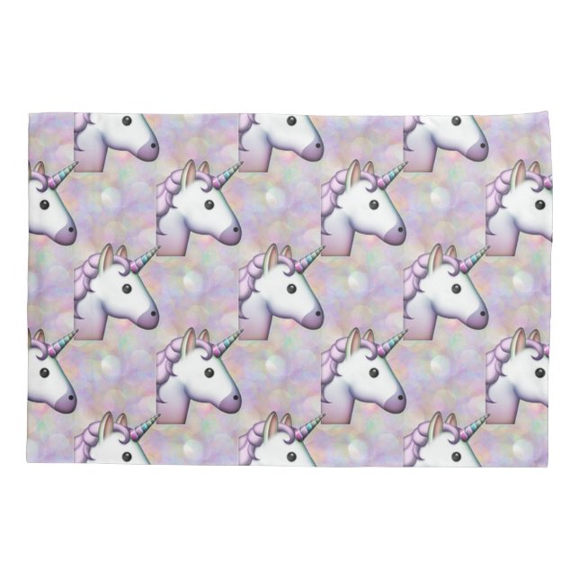 holograma unicornio emoji dormitorio funda almohad (Reverso)