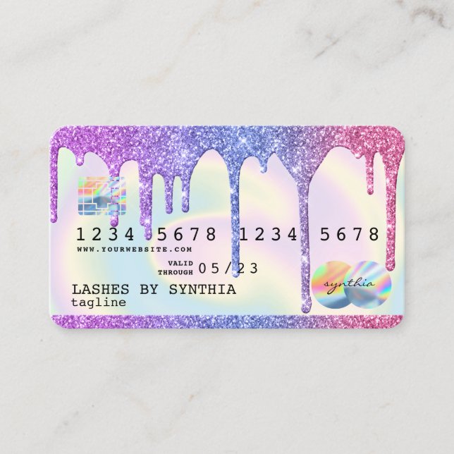 Holograph Drips tarjeta de crédito moderna (Anverso)