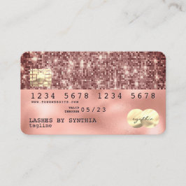 Holograph rosa gold purpurina Tarjeta de crédito m