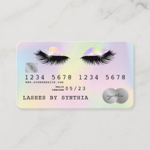 Holograph Unicorn Lashes modernos de tarjetas de c
