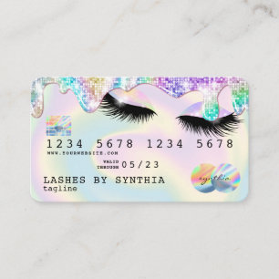 Holograph Unicorn Lashes modernos de tarjetas de c