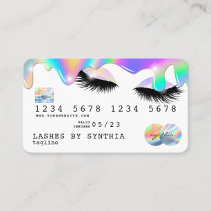 Holograph Unicorn Lashes modernos de tarjetas de c