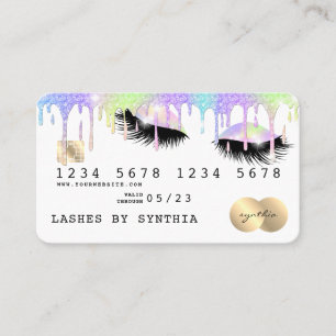 Holograph Unicorn Lashes modernos de tarjetas de c