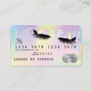 Holograph Unicorn Lashes modernos de tarjetas de c
