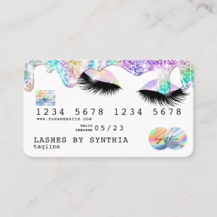 Holograph Unicorn Lashes modernos de tarjetas de c