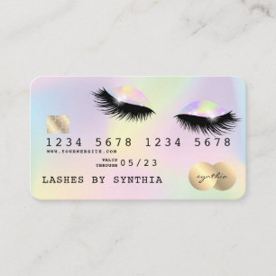 Holograph Unicorn Lashes modernos de tarjetas de c