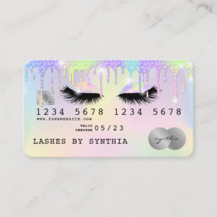 Holograph Unicorn Lashes modernos de tarjetas de c