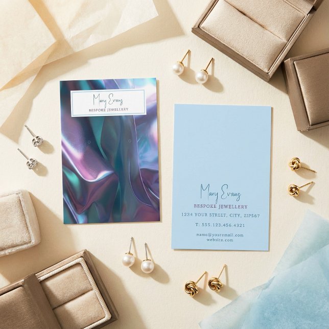 Holographic fabric effect earring display card (Holographic fabric effect earring display card.)