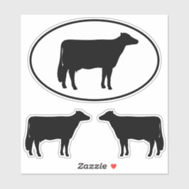 Holstein Cow Silhouettes Vinyl Pegatina Set