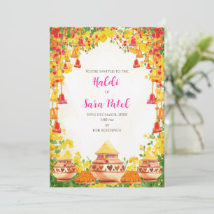 Holud invita como invitaciones Haldi y Haldi invit