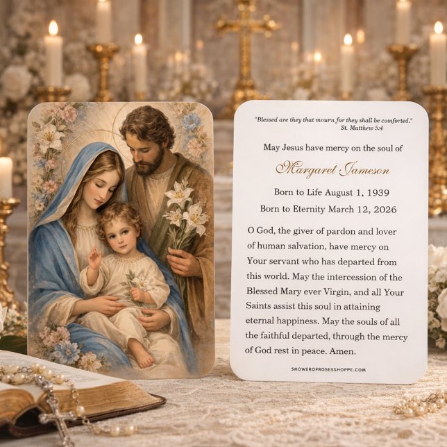 Holy Family Catholic Funeral Memorial Holy Card - (Subido por el creador)
