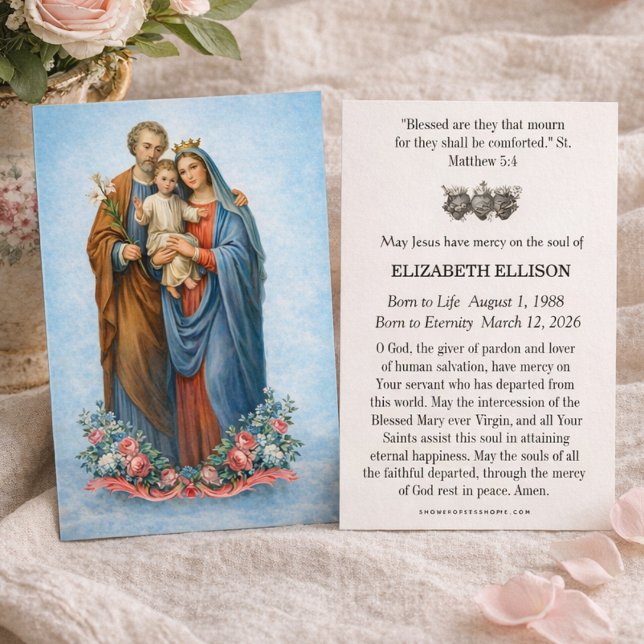 Holy Family Catholic Funeral Memorial Holy Card - (Subido por el creador)