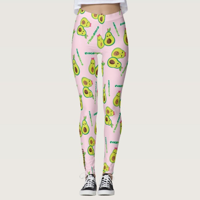 Holy Guacamole: Whimsical Avocado Lover Leggings (Anverso)