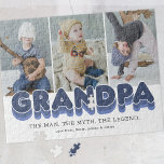Hombre Abuelo Leyenda del Mito 3 Foto Rompecabezas<br><div class="desc">El puzzle de la sierra de jigsaw,  que cuenta con 3 fotos familiares para que usted las reemplace con las suyas,  el título "abuelo",  un dicho personalizado que dice "el hombre,  el mito,  la leyenda",  y los nombres de los nietos.</div>