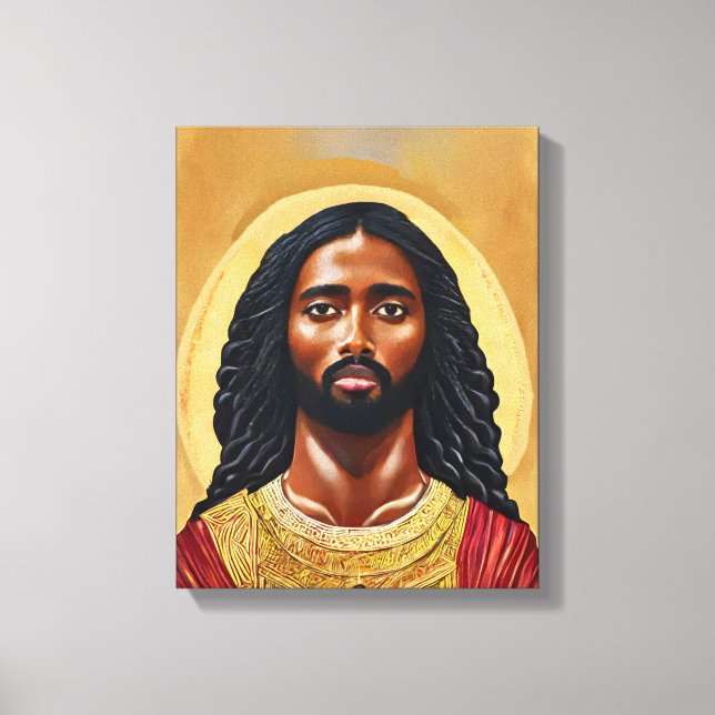 Hombre africano negro Jesucristo arte religioso (Anverso)