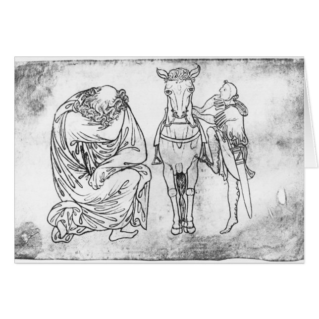 Hombre asentado, caballero que monta su caballo (Anverso (Horizontal))