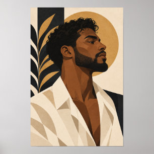 Hombre Barbudo con Estilo Arte de Pared de Retrato