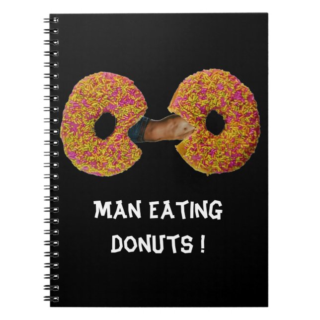 ¡Hombre comiendo Donuts! Cuaderno (Frente)