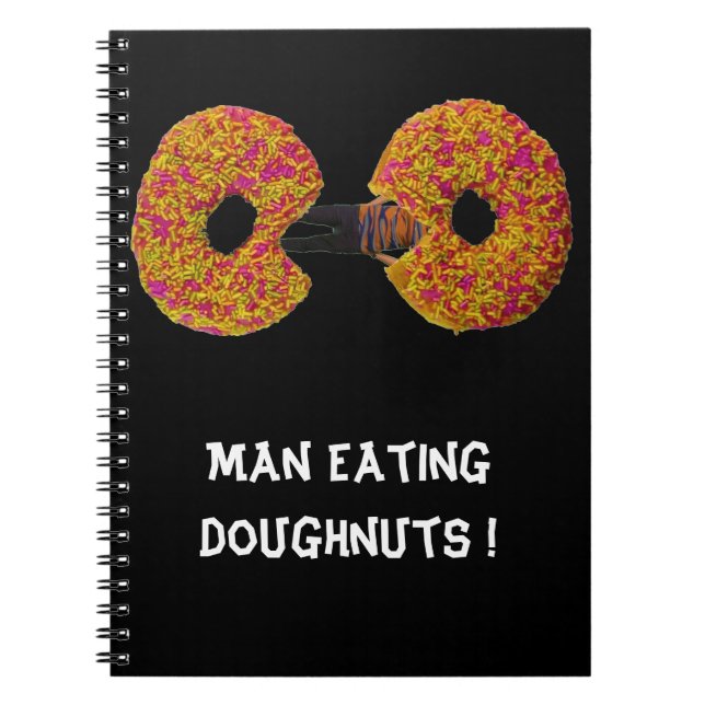 ¡Hombre comiendo Donuts! Cuaderno (Frente)