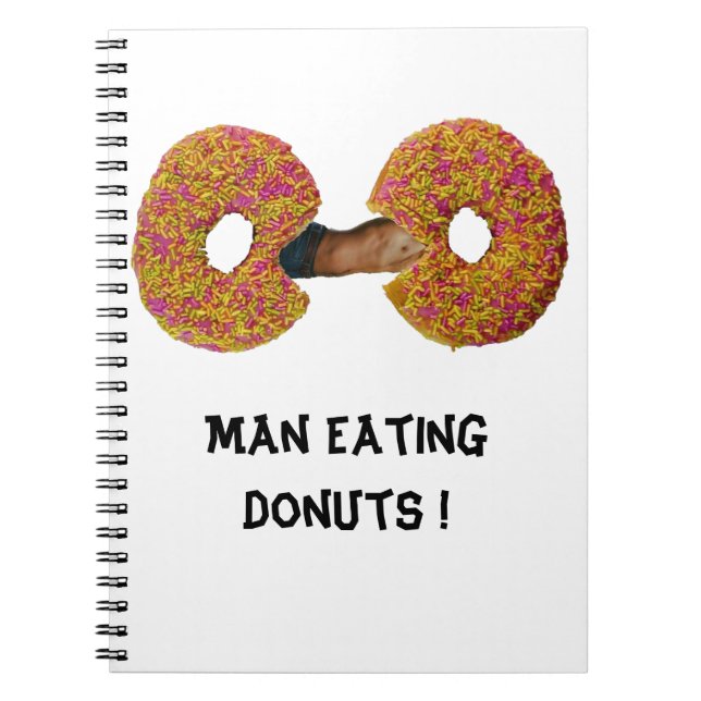 ¡Hombre comiendo Donuts! Cuaderno (Frente)