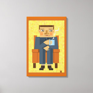 Hombre con café - arte de cartel moderno