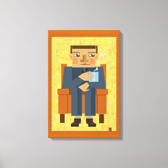 Hombre con café - arte de cartel moderno (Anverso)