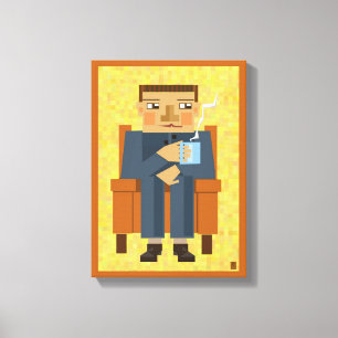 Hombre con café - arte poster moderno
