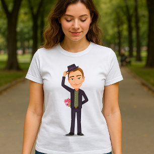 Hombre Con Flores Mujer Camiseta