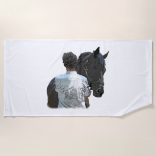 Hombre Con Toalla De Playa De Luz De Caballo