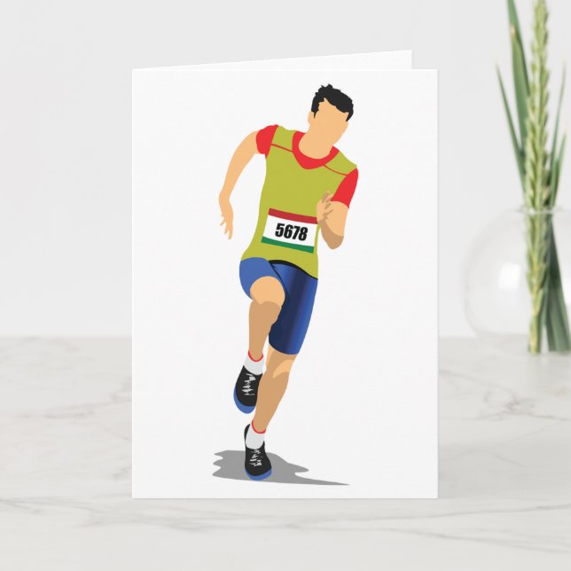 Hombre Corriendo Tarjetas De Saludo (Anverso)