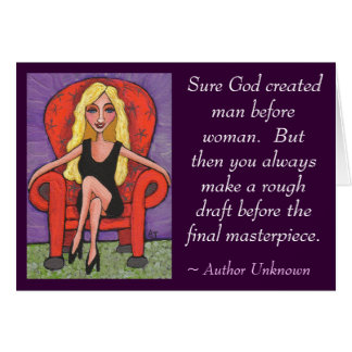 Hombre creado dios seguro antes de la mujer… -