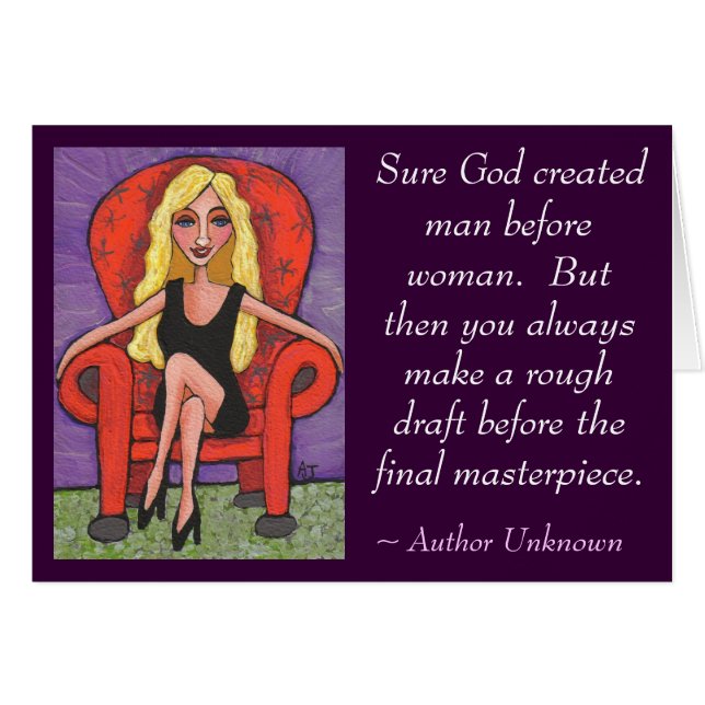 Hombre creado dios seguro antes de la mujer… - (Anverso (Horizontal))