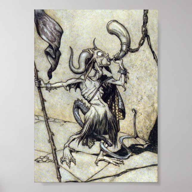 Hombre de cabra. Impresión de 5 x 7 Rackham sobre  (Frente)