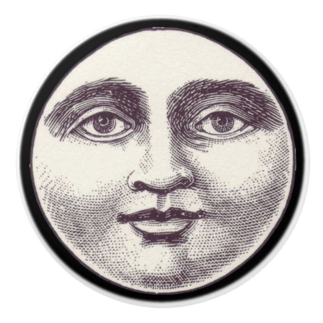 Hombre de cosecha en el pomo de cerámica lunar (Anverso)