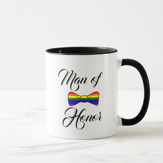Hombre de honor arcoiris brama café taza (Derecha)